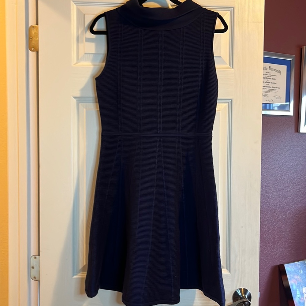 Navy A line sweater dress